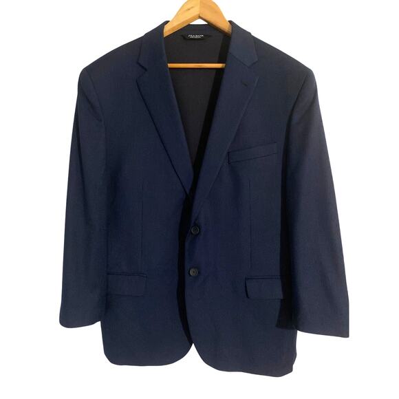 Jos A Bank Traveler blazer sports coat men size 40 long slim navy houndstooth - Picture 1 of 7